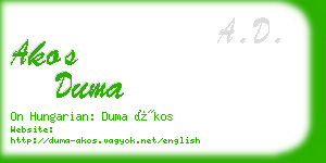 akos duma business card